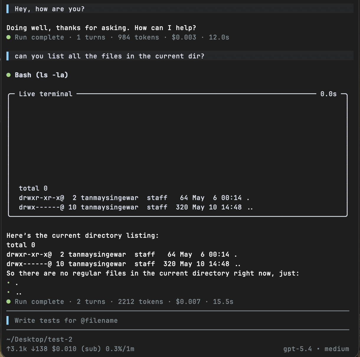 Pinocchio configuration screen